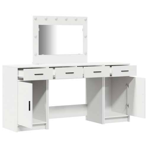 Set od 3 komada toaletnog stola s LED, bijelo konstruirano drvo Cijena