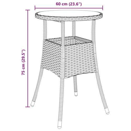 3-dijelni vrtni set za objedovanje bež poli rattan Cijena