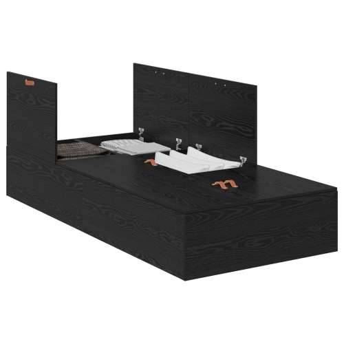 Krevet sa prostorom za pohranu Crni hrast 75x190 cm Konstruirano drvo Cijena