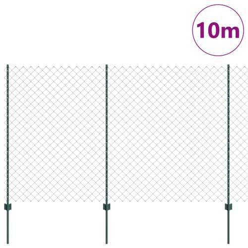 ograda od lanca s 10 U postovima Zelena 1.5x10 m Čelik Cijena