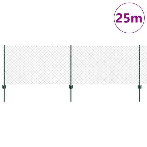 Ograda od lančane poveznice s 22 U stupa Zelena 0.8x25 m čelik Cijena