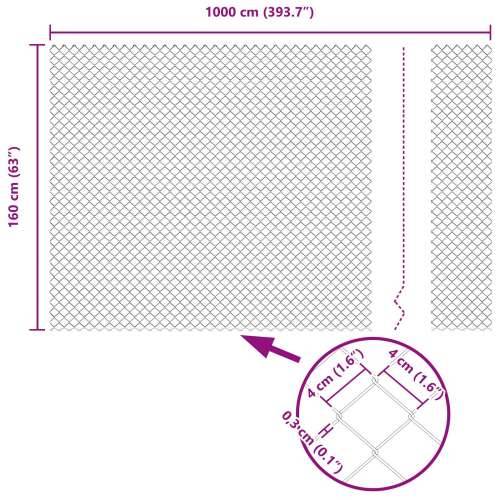 Ograda od lančanih veza s 20 U stubova Siva 1.6x10 m Čelik Cijena