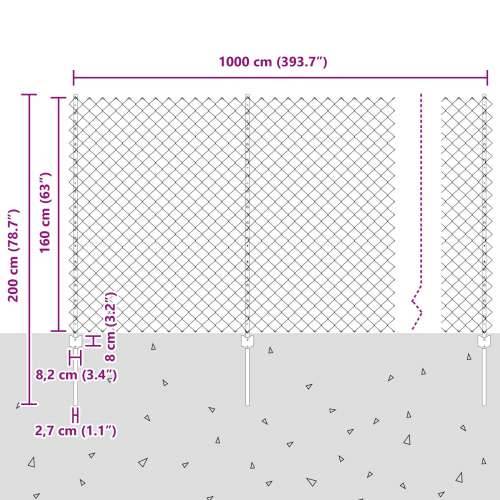 Mrežasta ograda sa 20 U stubova, Siva, 1,6x10 m, Čelik Cijena