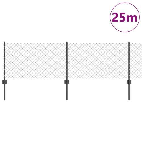Ograda od lančane veze s 22 U stupa, Siva 0.6x25 m čelik Cijena