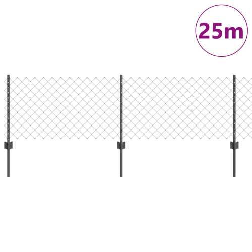 Ogradna mreža s 25 U postova Siva 0.6x25 m Čelik Cijena