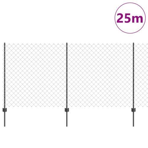 Ograda od lančanih veza s 44 U postova Siva 1.2x25 m Čelik Cijena