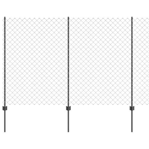 Ograda od lanca s 44 U postova Siva 1.6x25 m Čelik Cijena