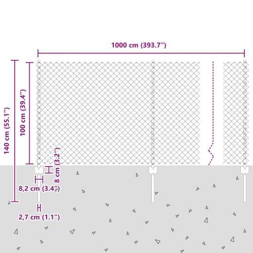 Ograda od lanaca s 20 U postova Srebrna 1x10 m Čelik Cijena