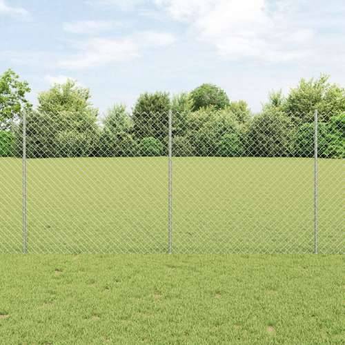 Ograda od lančane veze s 20 U stupova srebrna 1,2x10 m čelik Cijena