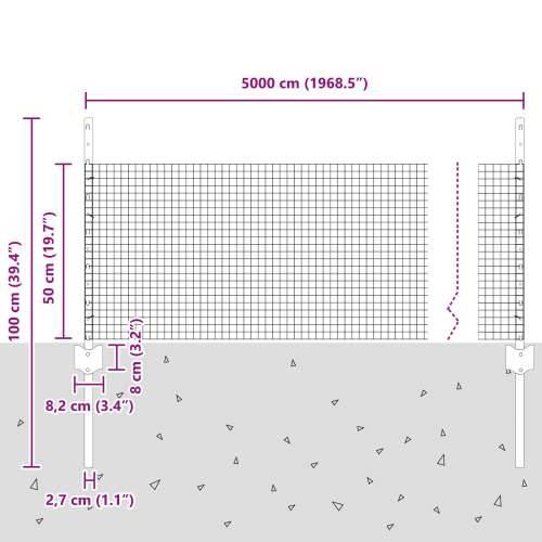 zavarena žičana ograda s 22 U stupova Siva 0.5x50 m Čelik Cijena