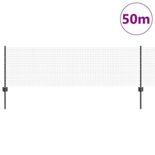 zavarena žičana ograda s 22 U postova, siva 0.6x50 m, čelik Cijena