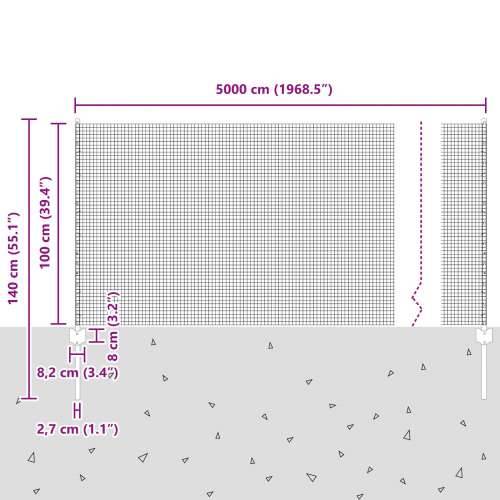 zavarena žičana ograda s 44 U stupova Siva 1x50 m Čelik Cijena