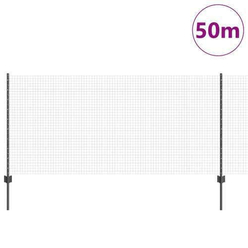Zavarena žičana ograda s 44 U stubovima Siva 1x50 m Čelik Cijena