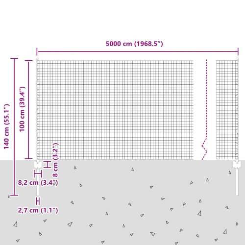 Zavarena žičana ograda s 44 U stubovima Siva 1x50 m Čelik Cijena