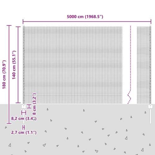 zavarena žičana ograda s 44 U postova siva 1,4x50 m čelik Cijena