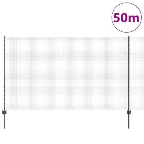 Zavarena žičana ograda s 44 U postovima Siva 1.4x50 m Čelik Cijena
