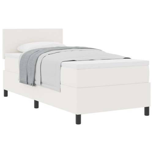 krevet s box springom s madracem krem 90x200 cm kordurovska tkanina Cijena