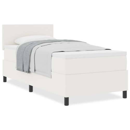 krevet s box springom s madracem krem 90x200 cm kordurovska tkanina Cijena