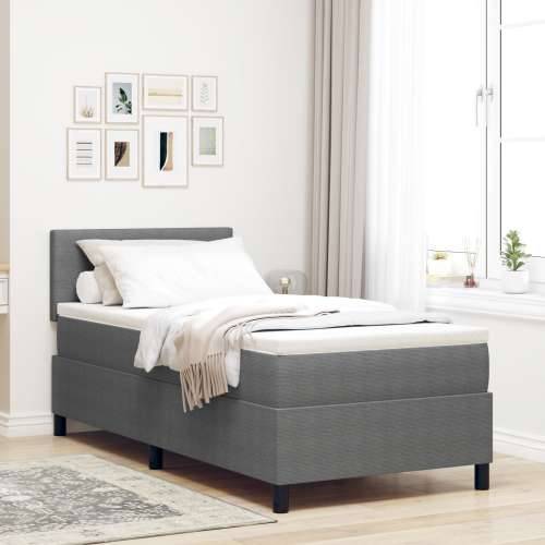 Box Spring Krevet s Madracem Svijetlo Sivi 100x200 cm Kordurojsko Platno Cijena