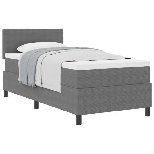 Box Spring Krevet s Madracem Svijetlo Sivi 100x200 cm Kordurojsko Platno Cijena