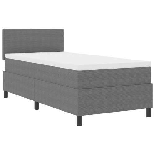 Box Spring Krevet s Madracem Svijetlo Sivi 100x200 cm Kordurojsko Platno Cijena