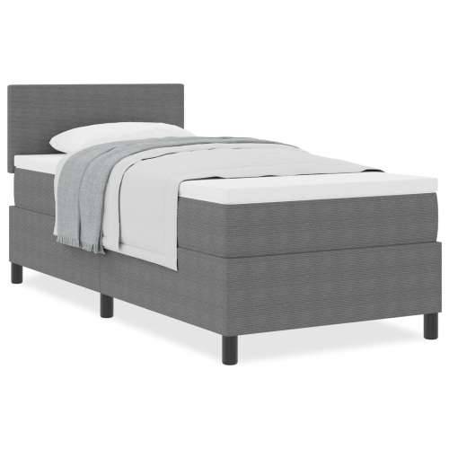 Box Spring Krevet s Madracem Svijetlo Sivi 100x200 cm Kordurojsko Platno Cijena