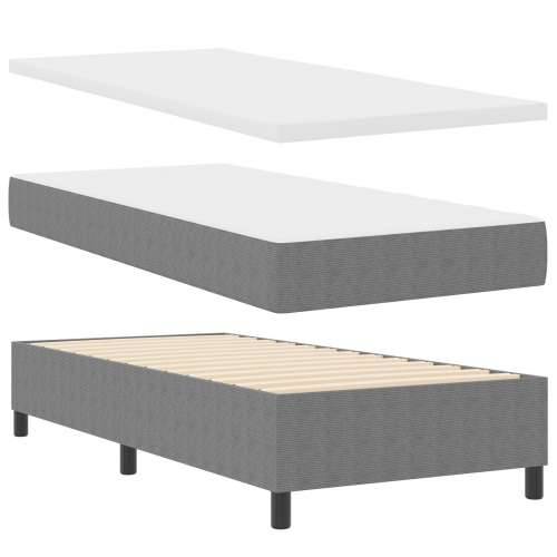 Box Spring Krevet s Madracem Svijetlo Sivi 100x200 cm Kordurojsko Platno Cijena