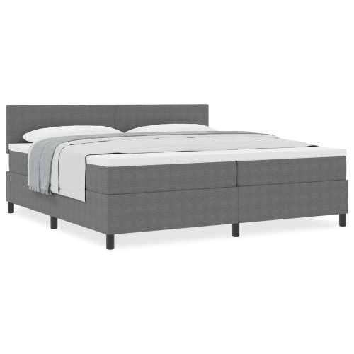 Krevet s box springom s madracem svijetlosivi 200x200 cm Kordurojna tkanina Cijena