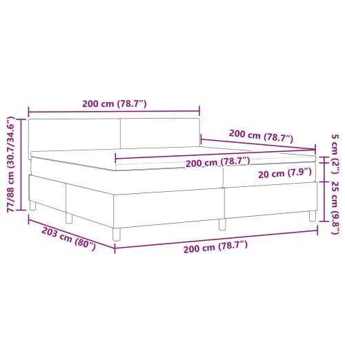 Krevet s box springom i dušekom svijetlo siva 200x200 cm baršun Cijena
