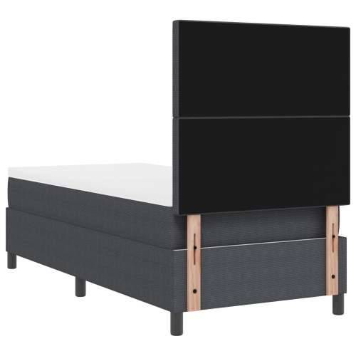 krevet s podnicom s madracem tamno sivi 90x200 cm žakard tkanina Cijena