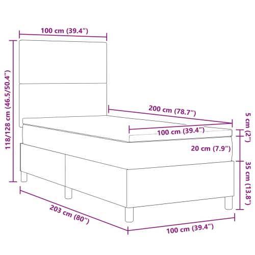 Krevet s podnožjem s madracem svijetlo sivi 100x200 cm kordura Cijena