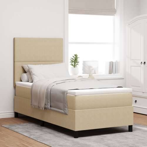 box spring krevet s madracem svijetlo bež 100x200 cm tkanina od meke tkanine Cijena