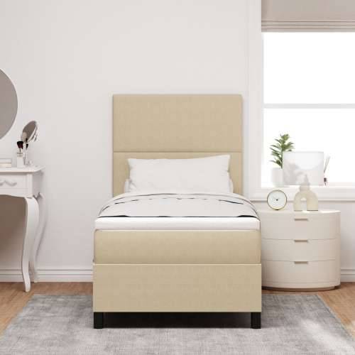box spring krevet s madracem svijetlo bež 100x200 cm tkanina od meke tkanine Cijena
