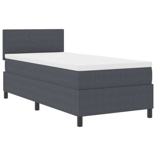 Krevet s podnicom s madracem i LED tamno siva 90x200 cm kordna tkanina Cijena