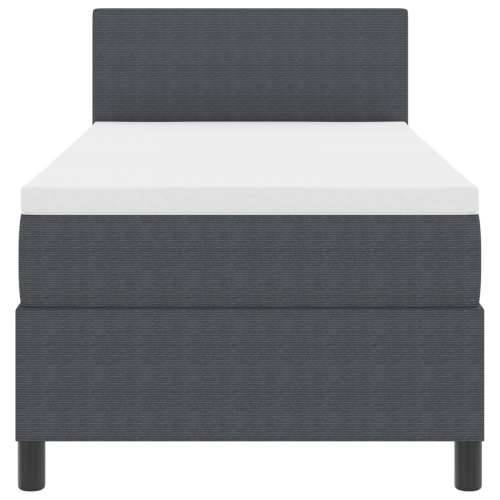 Krevet s podnicom s madracem i LED tamno siva 90x200 cm kordna tkanina Cijena