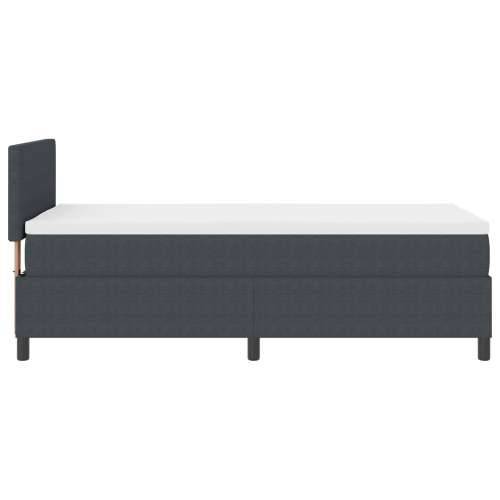 Krevet s podnicom s madracem i LED tamno siva 90x200 cm kordna tkanina Cijena
