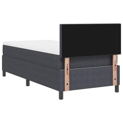 Krevet s podnicom s madracem i LED tamno siva 90x200 cm kordna tkanina Cijena