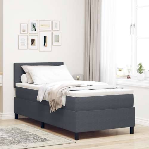 Krevet s čeličnim okvirom s madracem i LED-om Tamno siva 100x200 cm Kordurojna tkanina Cijena
