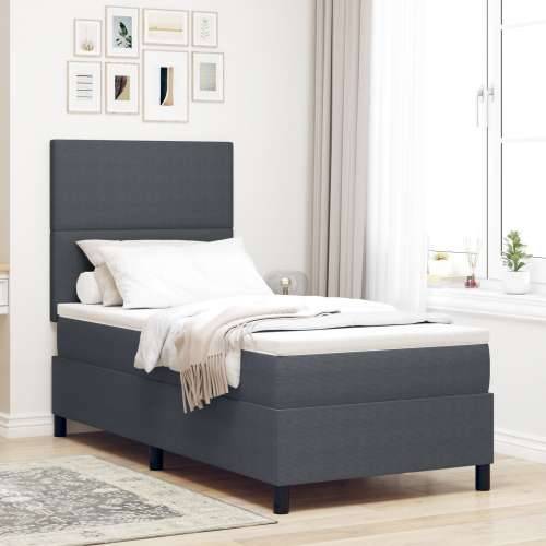 Box Spring Krevet s Madracem i LED Tamnosivi 90x200 cm Kordura Tkanina Cijena