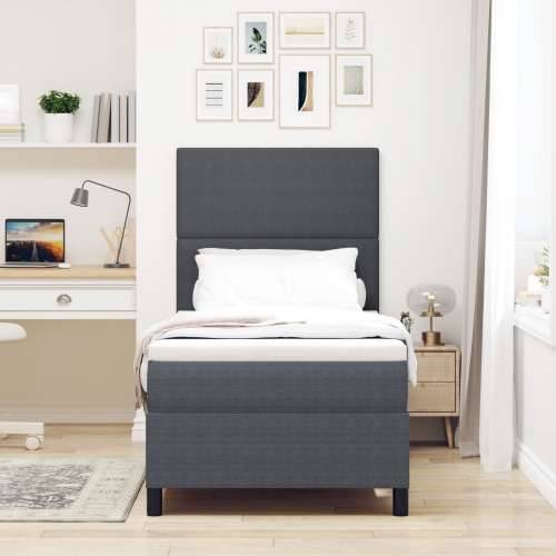 Box Spring Krevet s Madracem i LED Tamnosivi 90x200 cm Kordura Tkanina Cijena