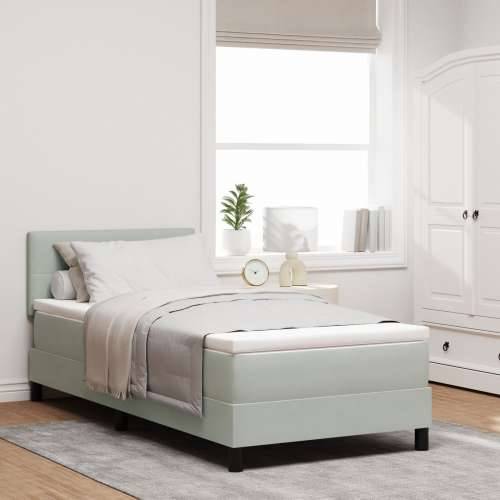 Box Spring Krevet s Madracem Svijetlosivi 100x200 cm Baršun Cijena