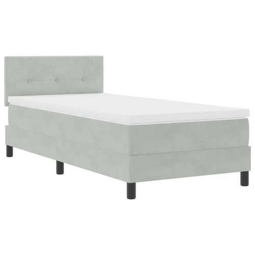 Box Spring Krevet s Madracem Svijetlosivi 100x200 cm Baršun Cijena