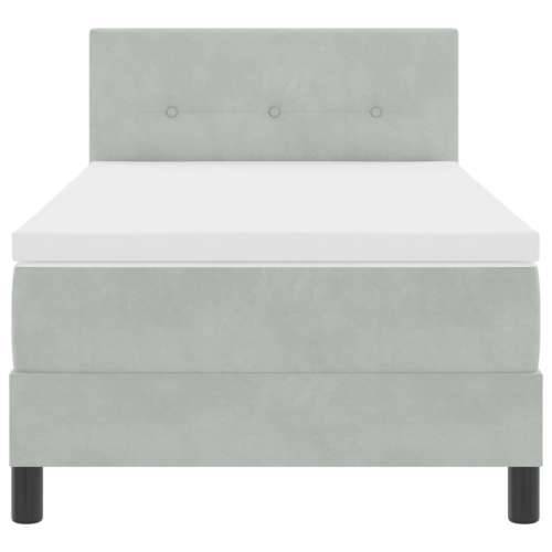 Box Spring Krevet s Madracem Svijetlosivi 100x200 cm Baršun Cijena