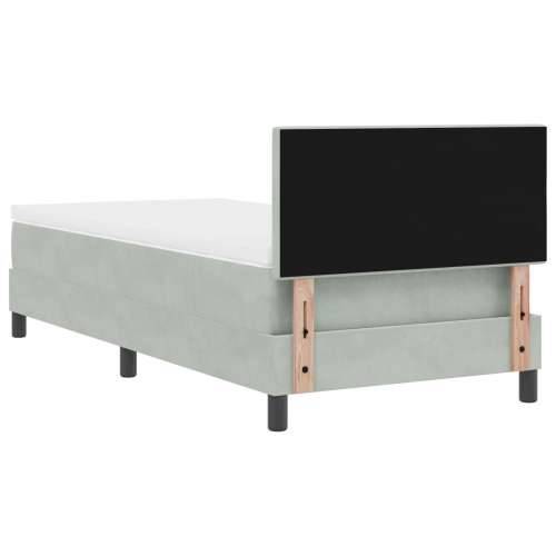 Box Spring Krevet s Madracem Svijetlosivi 100x200 cm Baršun Cijena