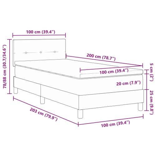 Krevet sa Box Springom i dušekom Tamno plava 100x200 cm Baršun Cijena