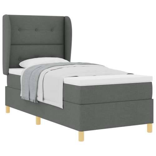 Box Spring Krevet s Madracem Tamno Sivi 100x200 cm Tkanina Cijena
