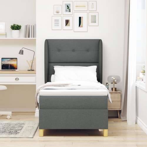 Box Spring Krevet s Madracem Tamno Sivi 100x200 cm Tkanina Cijena
