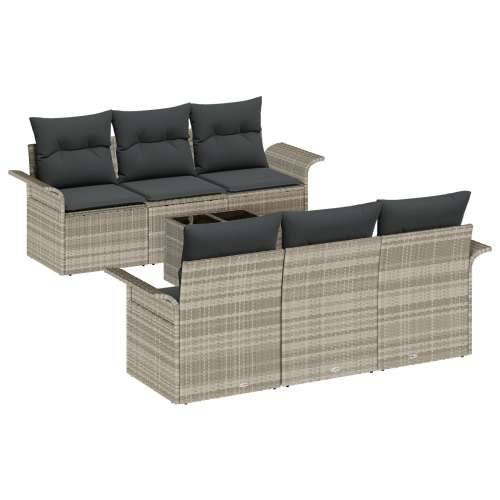 set vrtnih sofera s jastuком 7 dijelova svjetlosiva poly ratan Cijena