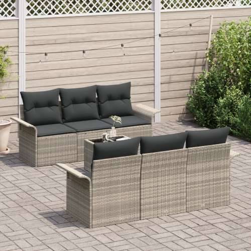 set vrtnih sofera s jastuком 7 dijelova svjetlosiva poly ratan Cijena