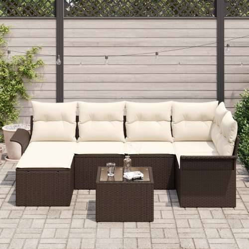 6-dijelni vrtni sofa set s jastučićima sivi poli ratan Cijena